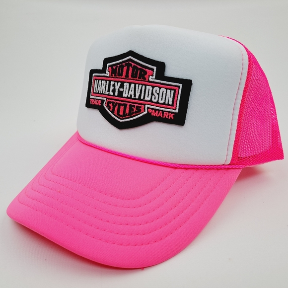 Harley Davidson Women's Pink Embroidered Patch Cap - Picture 2 of 4